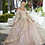 Thumbnail: Crystal Beaded Metallic Lace Quinceañera Dress 89361