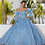 Thumbnail: Three-Dimensional Floral Patterned Glitter Quinceañera Dress