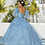 Thumbnail: Three-Dimensional Floral Patterned Glitter Quinceañera Dress