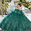 Thumbnail: Three-Dimensional Floral Patterned Glitter Quinceañera Dress